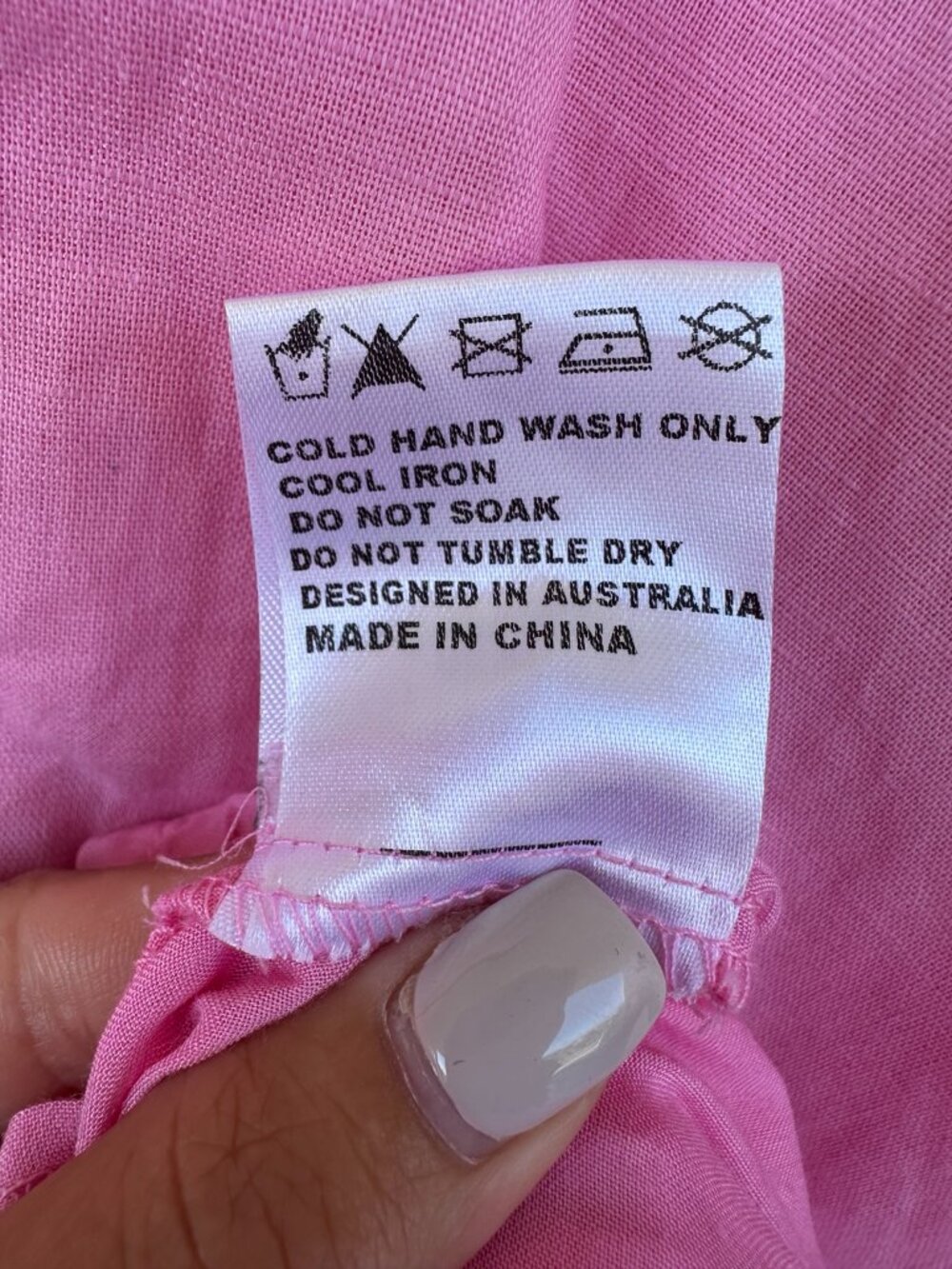 Hello Molly Pink Linen Blend Puff Sleeve Mini Dress Cottagecore Slit M - Picture 8 of 8
